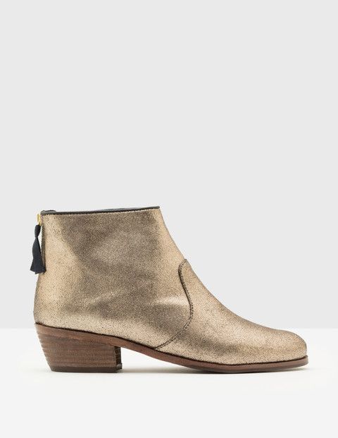 Atherstone Ankle Boots Antique Gold Crackle Metallic Women Boden | Boden (US)