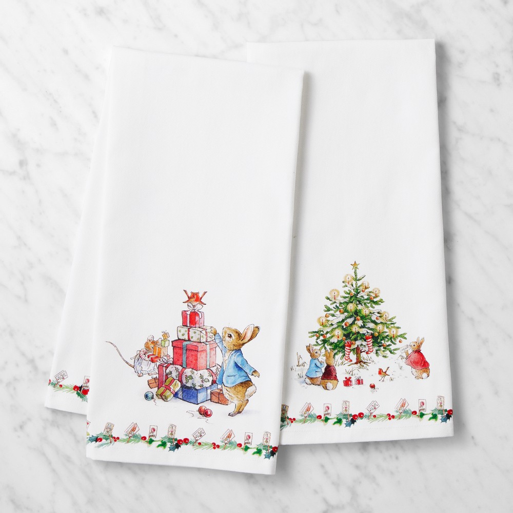 Peter Rabbit™ Christmas Tea Towels, Set of 2 | Williams-Sonoma