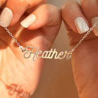 Claire Nameplate Necklace Gold, Classic Name Necklace, Personalized Silver Name Plate Gift, Custom Charm | Etsy (US)