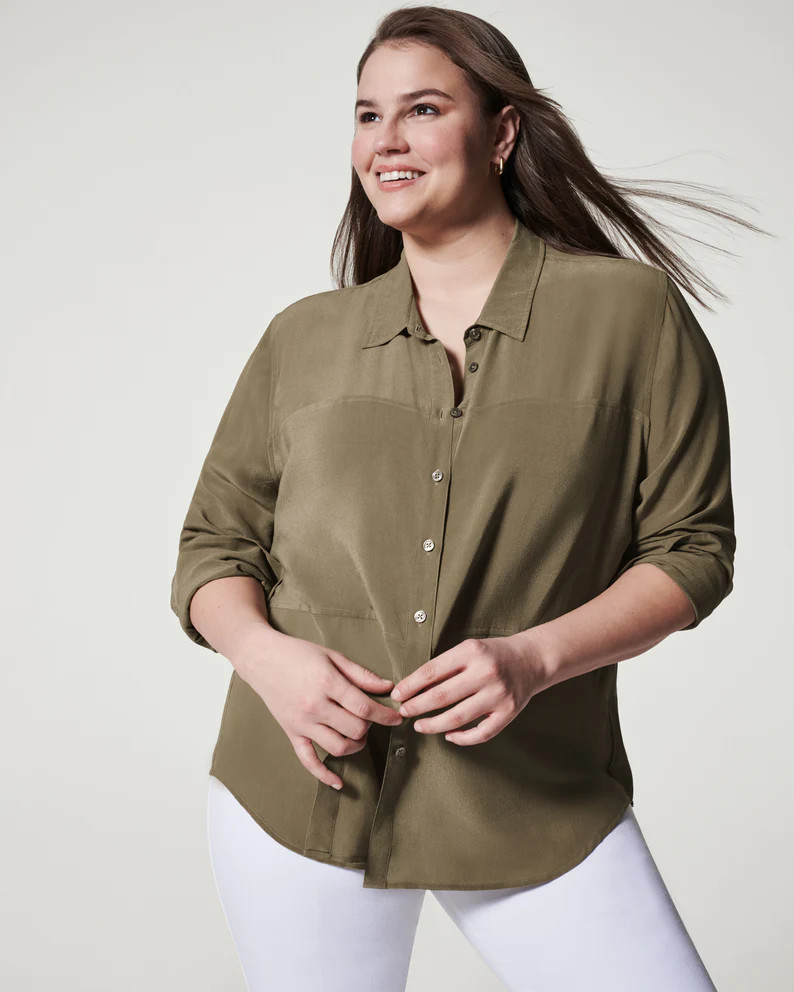 Low Maintenance Silk Button Down | Spanx