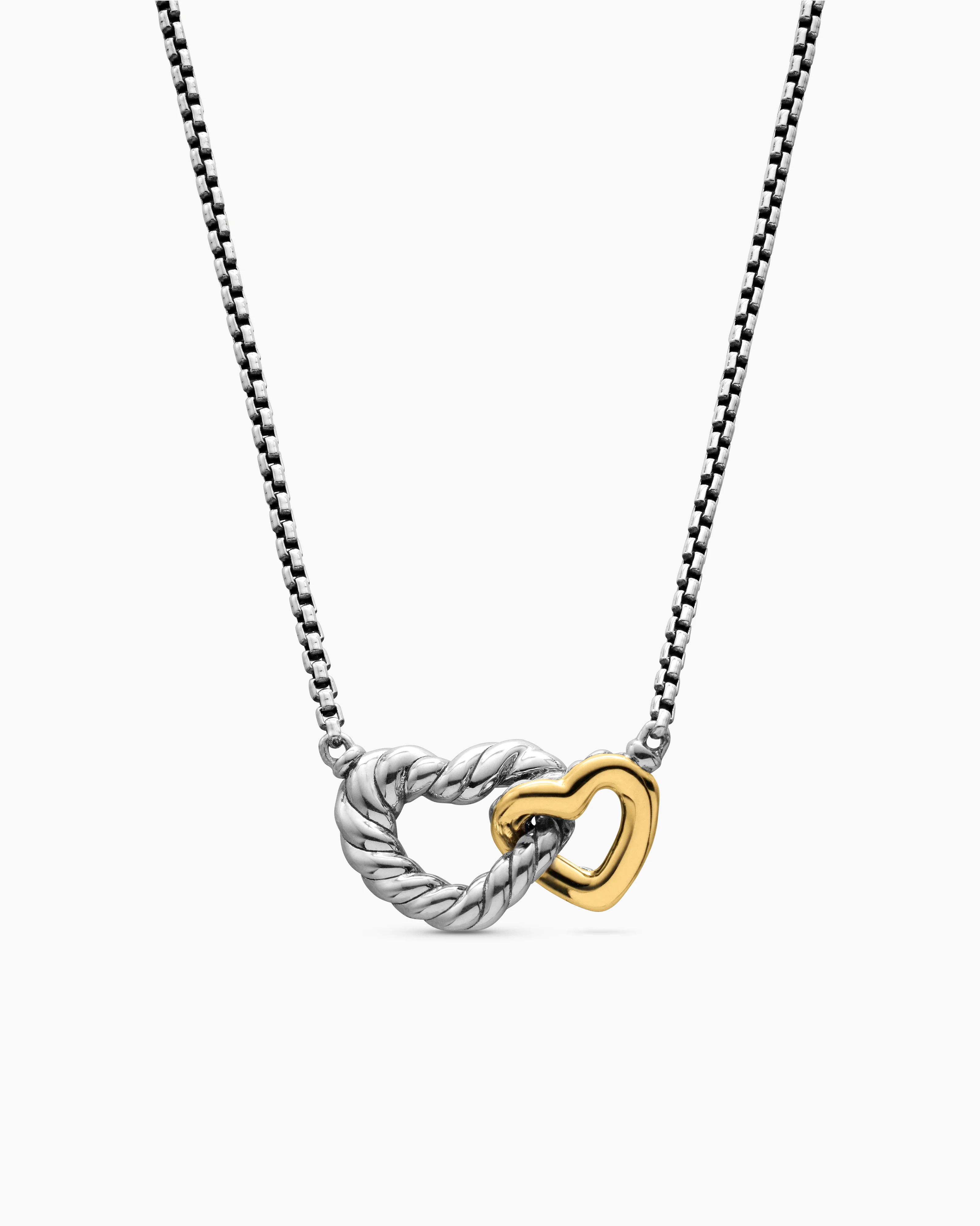 David Yurman | Cable Collectibles® Interlocking Heart Necklace in Sterling Silver with 18K Yello... | David Yurman