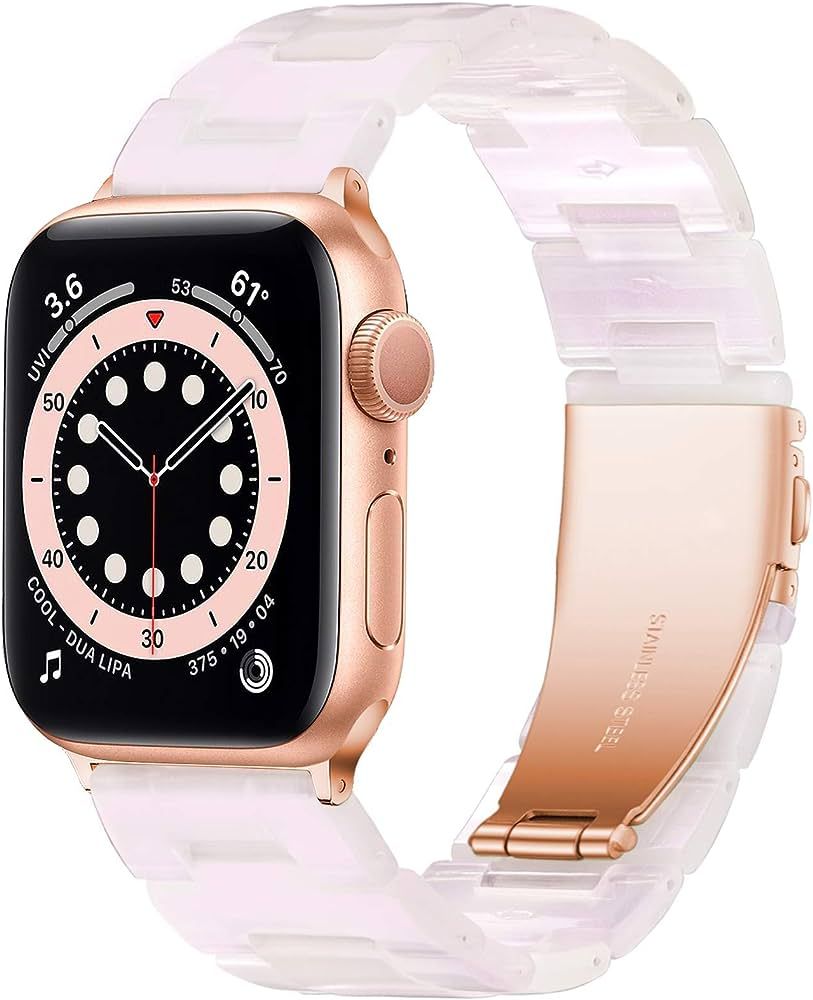 Amazon.com: YGTIECS Resin Apple Watch Band for Women Men, Super Lightweight, Comfortable, Compati... | Amazon (US)