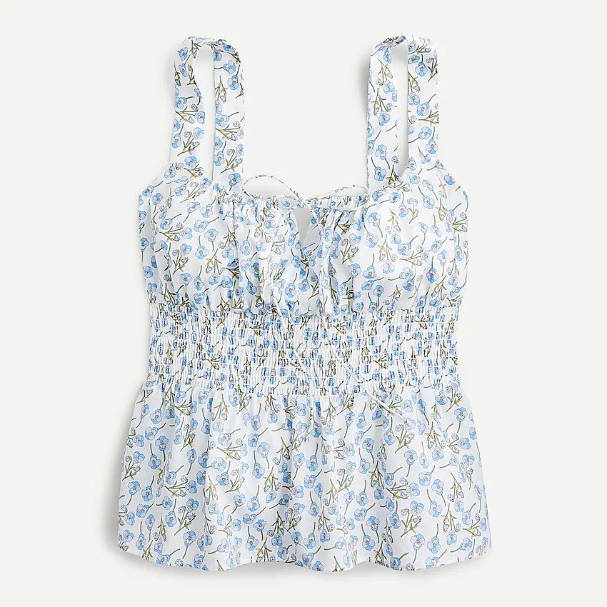 Smocked-waist tank in Liberty® Ros floral | J.Crew US