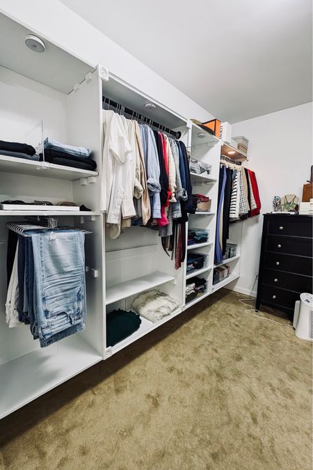 Not only was this client a dream to work with, but her closet had SO much potential. With some key products, we were able to get this closet looking like a retail store. What especially made things POP was the use of clear acrylic bins for the items on the shelves. Keeping the materials clear allows for a lot of light to bounce around in the room (opaque containers can really close in a space), and keeps the items visible for the client. We love the look of white labels on these clear bins, and have linked some options for you in case you don’t have a label maker, or just want something a little fancy.

#closetpeace #closetorganization #homeorganization #dreamcloset

#LTKfamily #LTKhome #LTKmens