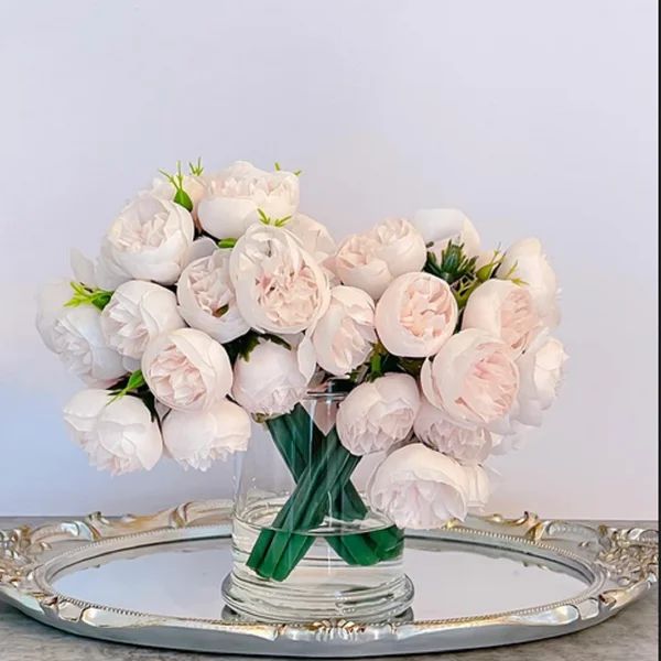 Faux Silk Peony Arrangement in Vase | Wayfair North America