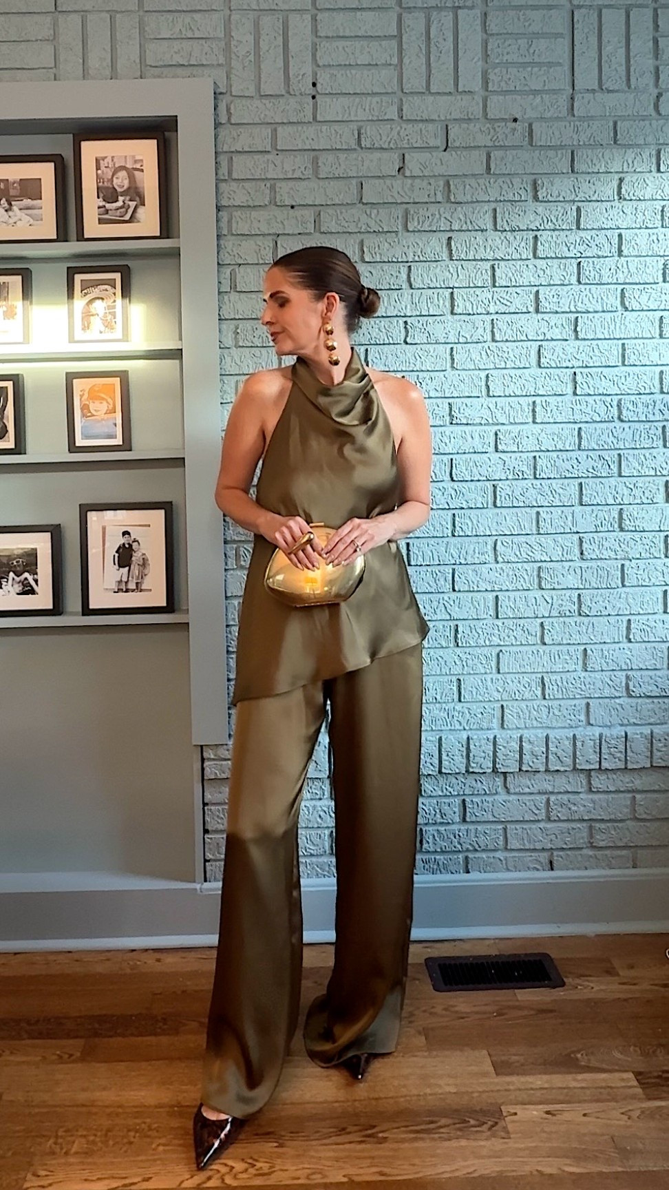 Zara olive silk jumpsuits under $100 Runs a little big. Wearing a small that could do a xs.

#LTKootd #LTKOver40 #LTKPetite