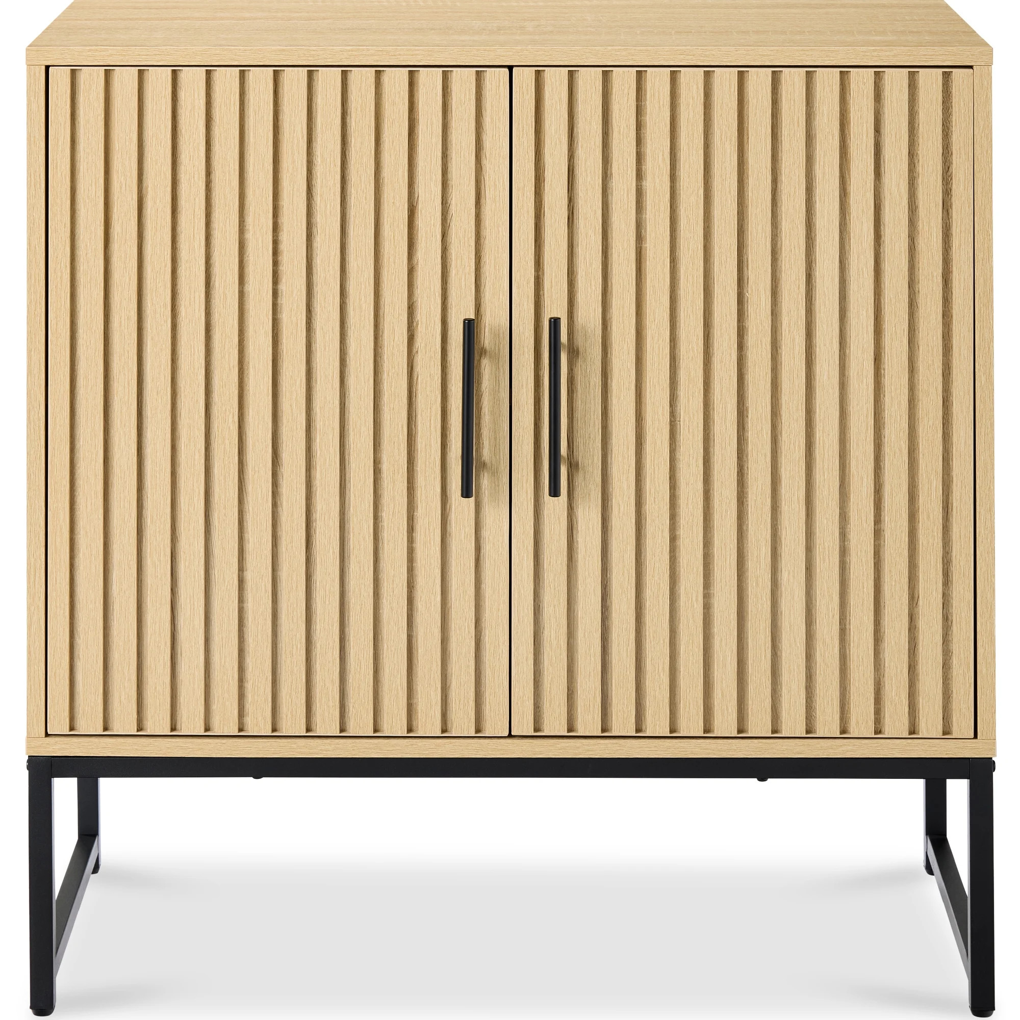 Best Choice Products 2-Door Slatted   Storage Cabinet, Accent Furniture w/ Non-Scratch Foot Pads ... | Walmart (US)