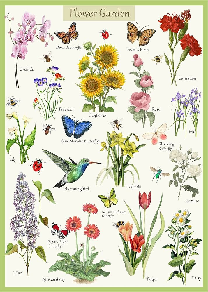 Vintage Flower Puzzles for Adults 1000 Pieces and Up, Garden Plant Puzzle of Butterfly Hummingbir... | Amazon (US)