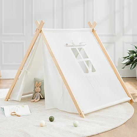 Comfy Cubs Kids Play Tent - Breathable Cotton Teepee for Imaginative Activity - Indoor Canvas Pla... | Amazon (US)