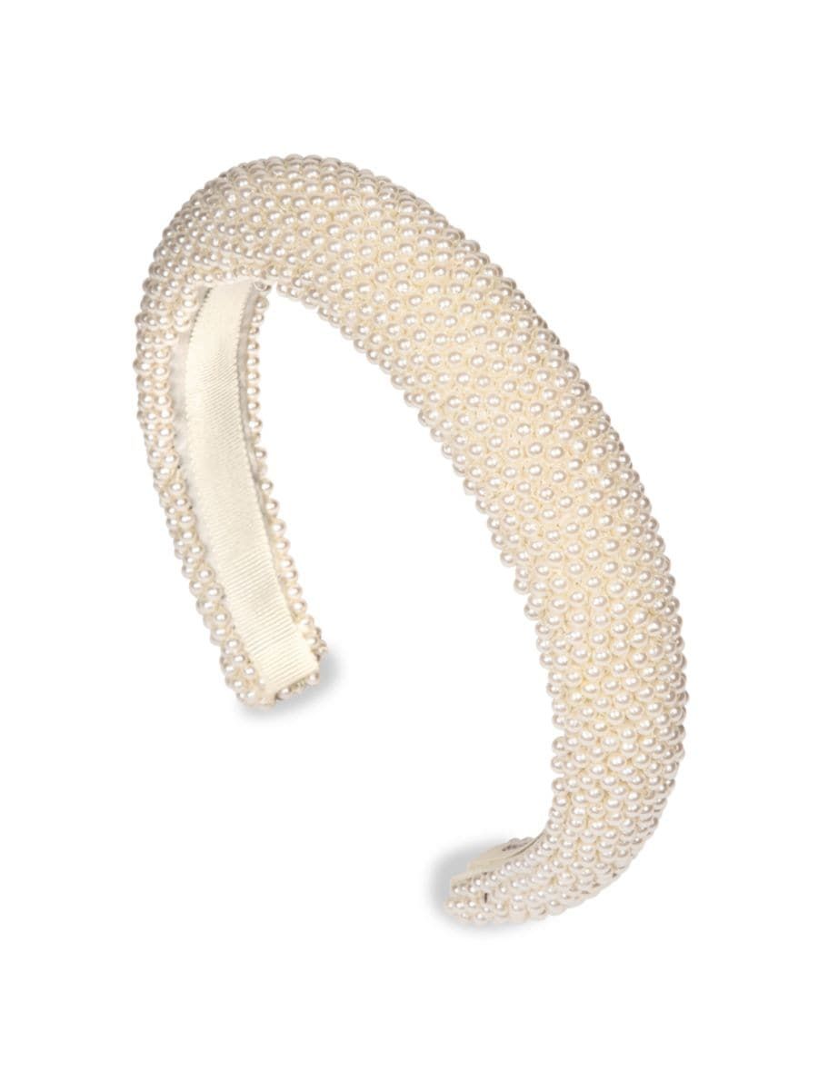 Jennifer Behr Brissa Faux-Pearl Silk Headband | Saks Fifth Avenue