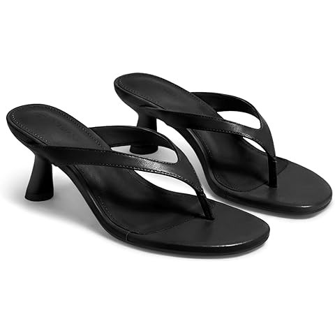 LULLASONG Women's Kitten Heels Sandals Square Open Toe Flip Flop Heels 1.8-2 Inch Heeled Sandals ... | Amazon (US)