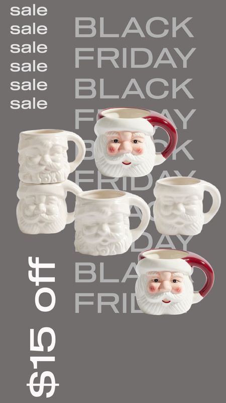 My favorite Santa mugs are on sale! I got the white ones this year but also have the traditional red Christmas ones! Save $15 on a set of 4! Early Black Friday deals at pottery barn! 

#LTKHoliday #LTKSeasonal #LTKsalealert