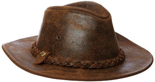 Henschel Men's Outback Crushable Full Grain Distressed Leather Hat, Rustic, Small | Amazon (US)