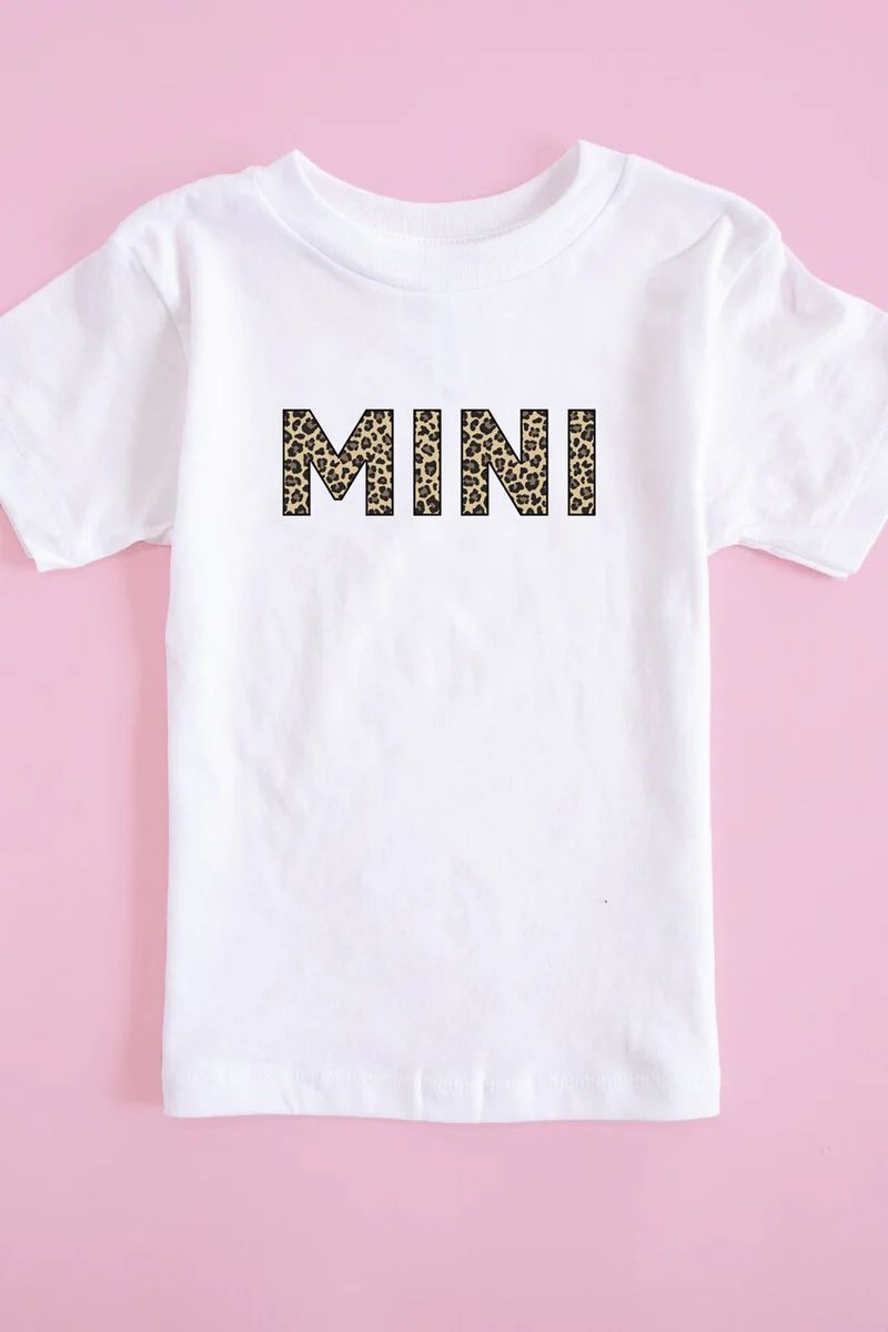 Mini Animal Print Baby Tee White | The Pink Lily Boutique