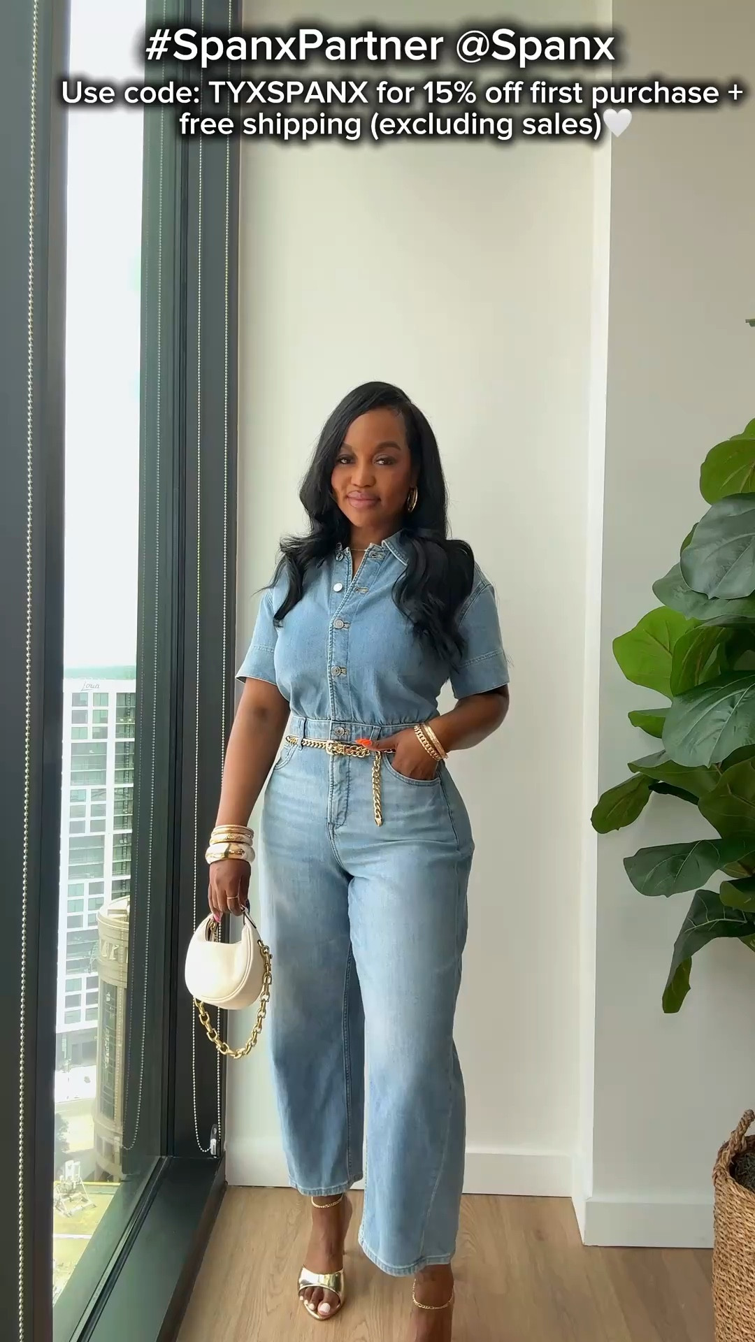 @Spanx #SpanxPartner
Use my promo code TYXSPANX for 15% off first purchase + free shipping (excluding sales) 🤍

SPANX really did their thing with these 🤎 the fabric is so lightweight, soft, and stretchy while still holding its shape… everything just feels good on😍I love that the items come in petite, regular and tall🔥
The denim jumpsuit is perfect for a full day out → dinner, and the barrel jeans with the oversized button down is such an easy evening look. The black AirEssentials® set is my go-to for travel or errands that can easily turn into night, and the piping skort + jacket is perfect for hot girl walks, pickleball, or vacation.🛳️🏖️✨

Sizing and Fit.
SPANXsupersmooth lAuthentic 360 Lightweight Denim Barrel Leg Jumpsuit- I’m wearing a Medium, petite. Their was room in waist to size down to a small but instead I added a belt

SPANX AirEssentials Track Jacket and Wide Leg Pants- I’m wearing a Small top and medium pants but due to the stretch and softness in pants, I would’ve sized down to a small in pants

SPANX AirEssentials Contrast Piping Track Jacket-Wearing a medium but it is stretchy and slightly oversized, I wouldve sized down to a small

AirEssentialsOversized Button Down top- Wearing a small

SPANXsupersmooth Authentic 360 Lightweight Utility Barrel Leg Jeans - Wearing a size 8 but couldve sized down 1 size for a closer fit

#LTKgrwm #LTKTall #LTKPetite