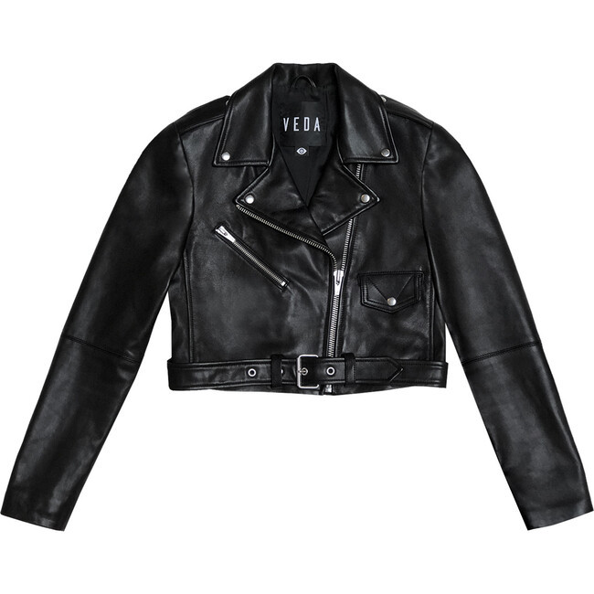 Women's Jane Leather Jacket, Black | Maisonette