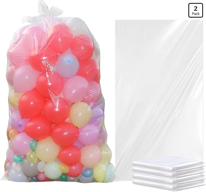 2 Pack Balloon Bags for Transport 98 x 59 In, Reusable Extra Large Clear Carrying Bag for Arch Ga... | Amazon (US)
