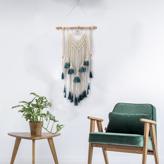 Makramee Macrame Wall hanging türkis | Etsy (DACH)