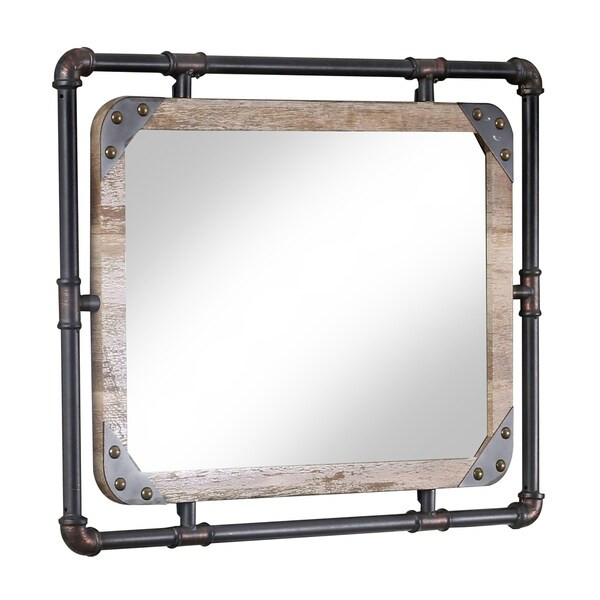 Furniture of America Revo Industrial 31-inch Metal Wall Mirror | Bed Bath & Beyond
