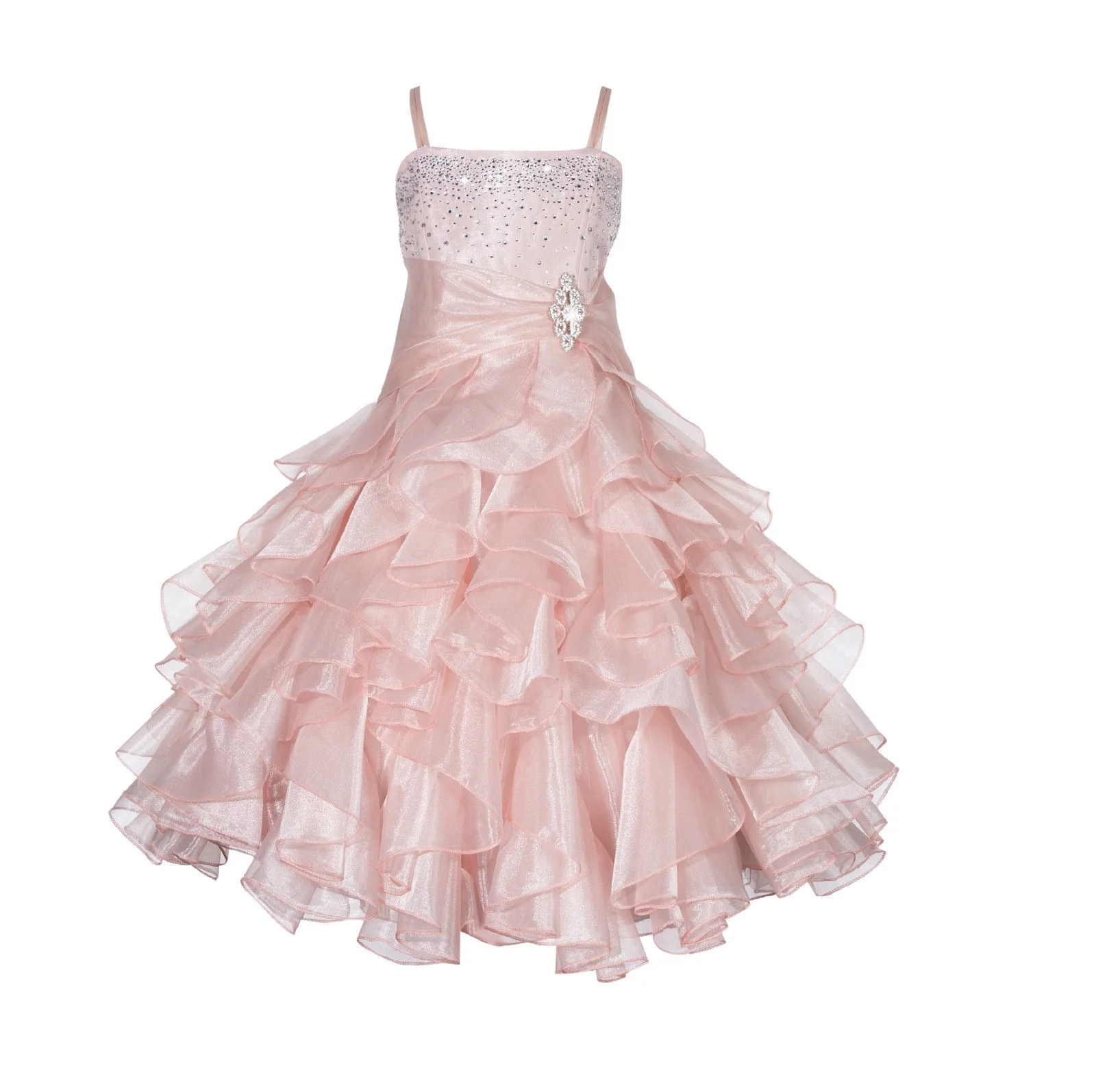 Ekidsbridal Wedding Satin Ruffles Organza Flower Girl Dress Elegant Pageant Birthday Junior Bride... | Walmart (US)
