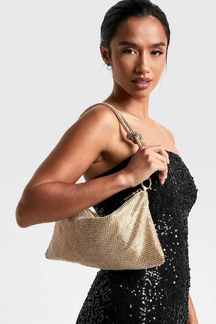 Premium Slouchy Diamante Shoulder Bag | Boohoo.com (UK & IE)