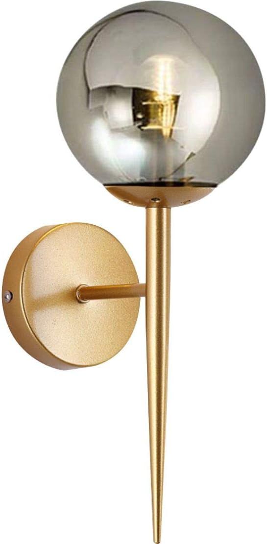 BOKT Wall Sconce Glass Globe Wall Light Fixtures Vanity Lights with Round Glass Shade, Metal Wall... | Amazon (US)