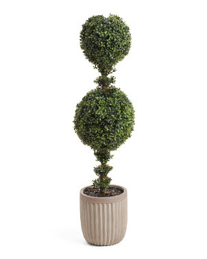 42in Uv Resistant Double Ball Topiary In Magnesium Oxide Pot | Plants & Planters | Marshalls | Marshalls