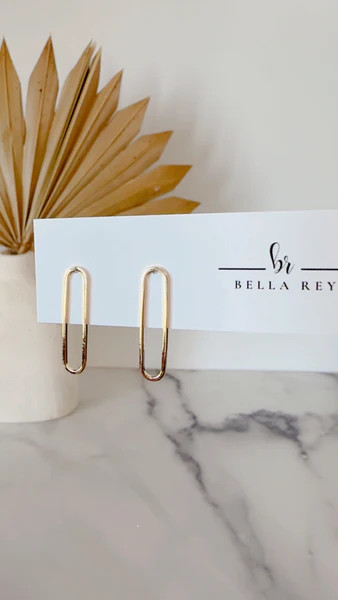 The Carlysle stud earrings - oval - 18k gold plated | Bella Rey Designs