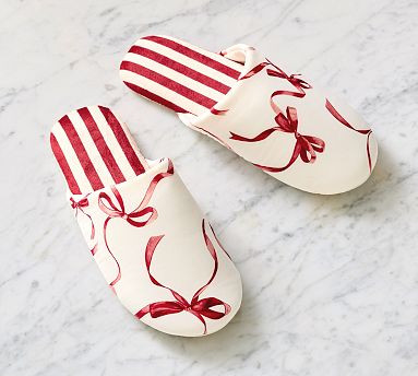 Monique Lhuillier Aubree Bow Slippers | Pottery Barn (US)