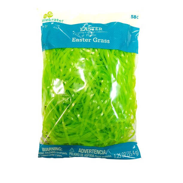 Way To Celebrate Easter Plastic Easter Grass, Green, 1.25 Oz - Walmart.com | Walmart (US)