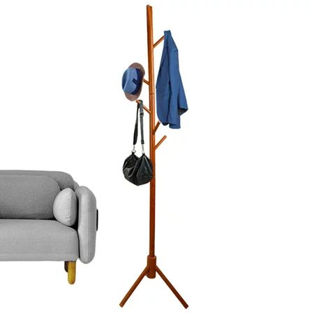 Sturdy Wooden Coat Rack Stand Super Easy Assembly NO Tools Required for Hanging Garment Hat Handbag | Walmart (US)