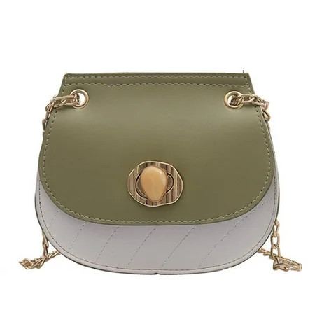 Countdown PU Leather Shoulder Messenger Bag Women Chain Crossbody Bags (Green+White) | Walmart (US)