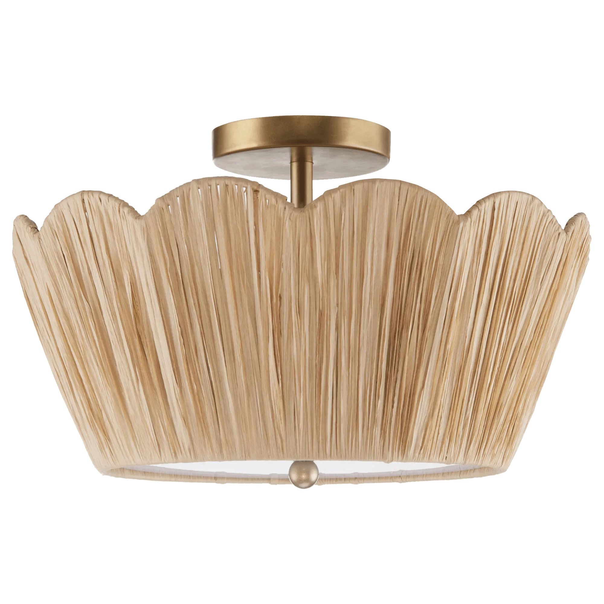 Bouclair Natural Raffia Scalloped Ceiling Lamp | Walmart (CA)