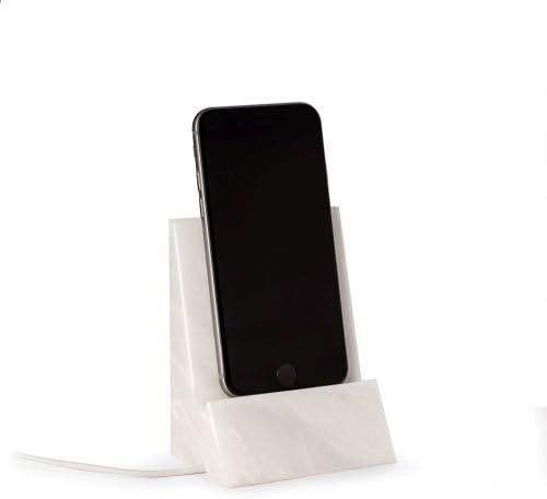 Bey-Berk D029 White Marble Desktop Phone/Tablet Cradle with a Pass-Thru Hole for Charging Cable | Amazon (US)