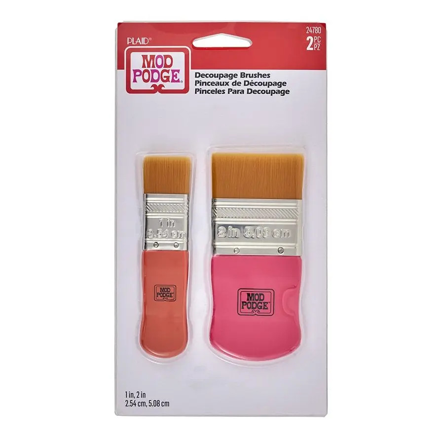 Mod Podge ® Decoupage Brushes 1" & 2” 2pc - 24780  | Plaid Online | Plaid Crafts