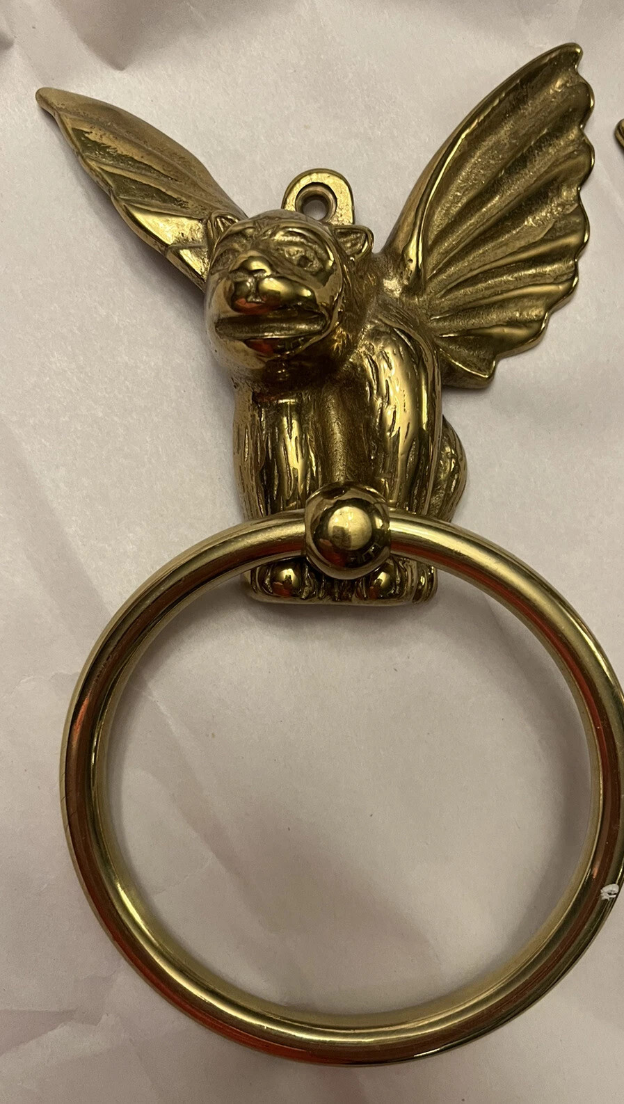 Vintage Brass Winged Gargoyle Door Knocker Towel holder Curtain Hardware Gothic  | eBay | eBay US