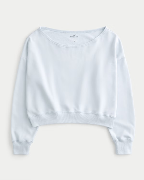 Easy Terry Off-the-Shoulder Sweatshirt | Hollister (US)