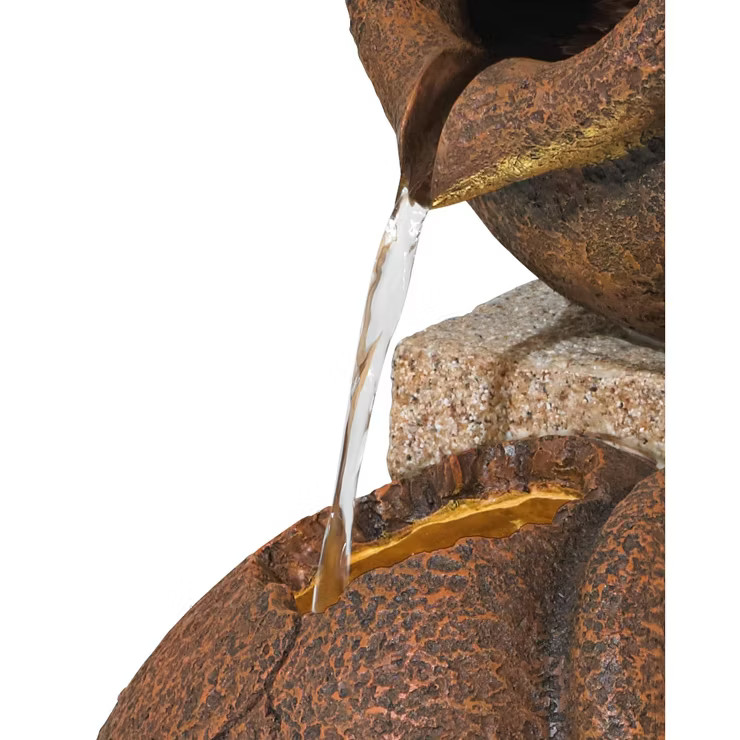 John Timberland Rustic Outdoor Floor Water Fountain with Light LED 30" High Cascading Tipping Jug... | Target