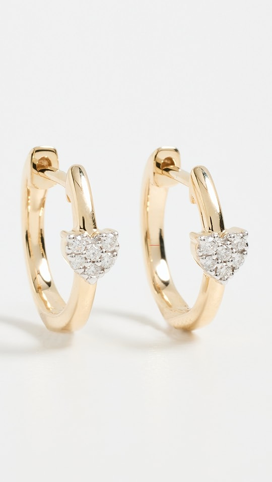 Heart to Heart Pave Huggies | Shopbop