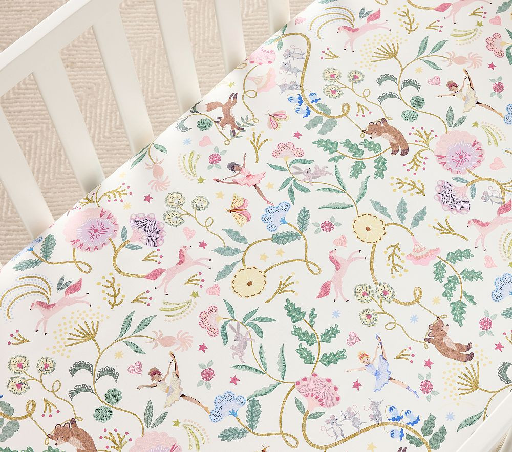 Storybook Friends Organic Crib Fitted Sheet | Pottery Barn Kids