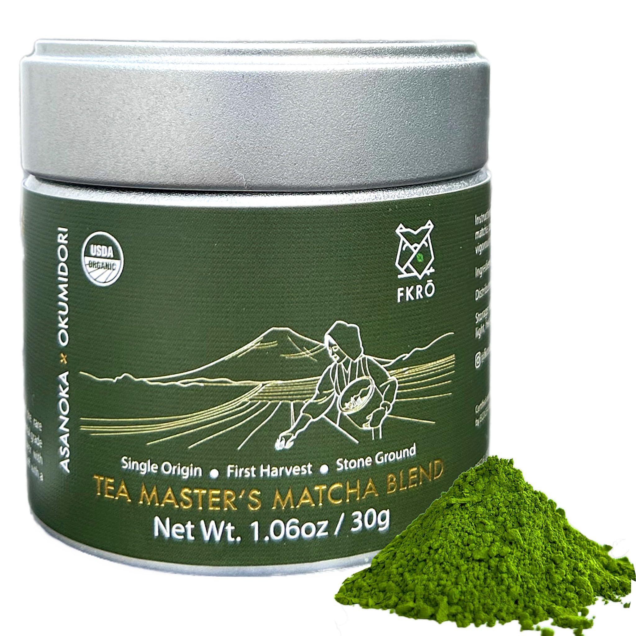 FKRO Organic Tea Master's Ceremonial Grade Japanese Matcha Green Tea Powder. 1st Harvest, Single ... | Amazon (US)