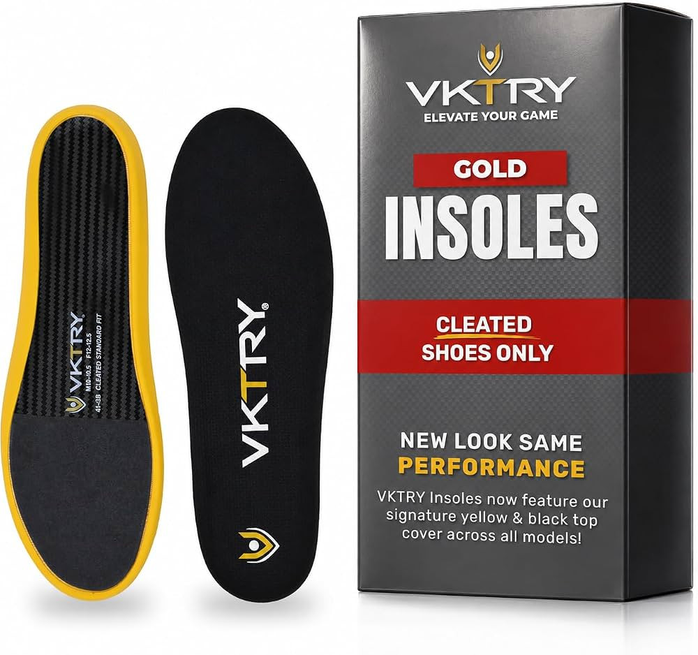 VKTRY Gold for Cleated Shoes - Carbon Fiber Performance Insoles Customized Athletic Inserts for F... | Amazon (US)