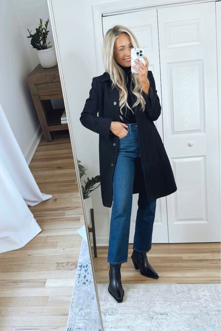 J.Crew coat 50% off today! Also comes in several colors! Exact western boots linked below and linked similar options because they’re starting to sell out!

Agolde jeans
Western style boots
Western ankle boots 

#LTKCyberweek