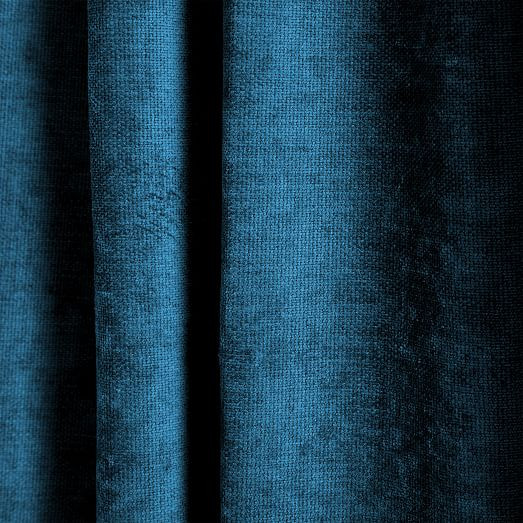 Worn Velvet Curtain - Regal Blue | West Elm (US)