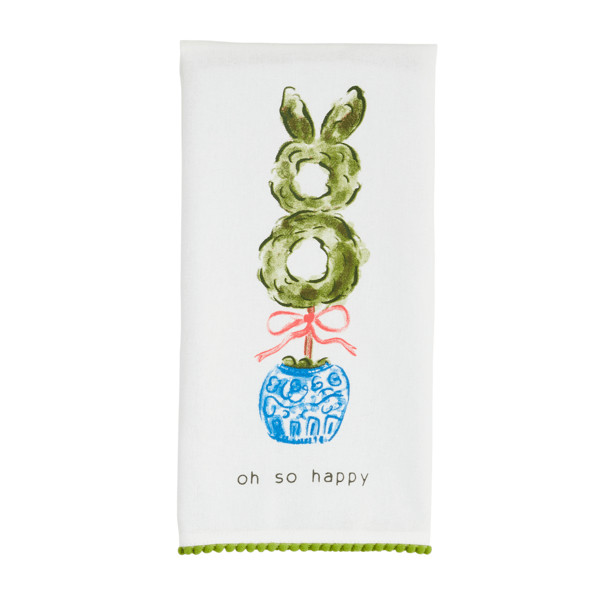Oh So Happy Topiary Towel | Mud Pie