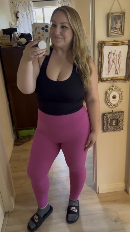 Current fav workout combo! 
Supportive enough for indoor cycling and HIIT workouts. I am a 36F and this top felt supportive enough without being too tight or uncomfortable. Comes in multiple colors  These leggings are sooo soft and feel like butter on your skin. They are a must have and come in many colors. 
Wearing size XL sports bra top and size L leggings

#LTKMidsize #LTKActive #LTKFitness