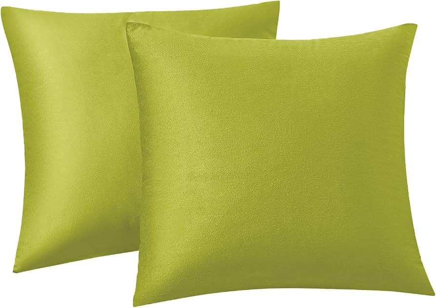 Bright Green Throw Pillows Covers Set of 2 Soft Velvet Decorative Pillow Covers 18x18 Inch for Co... | Amazon (US)