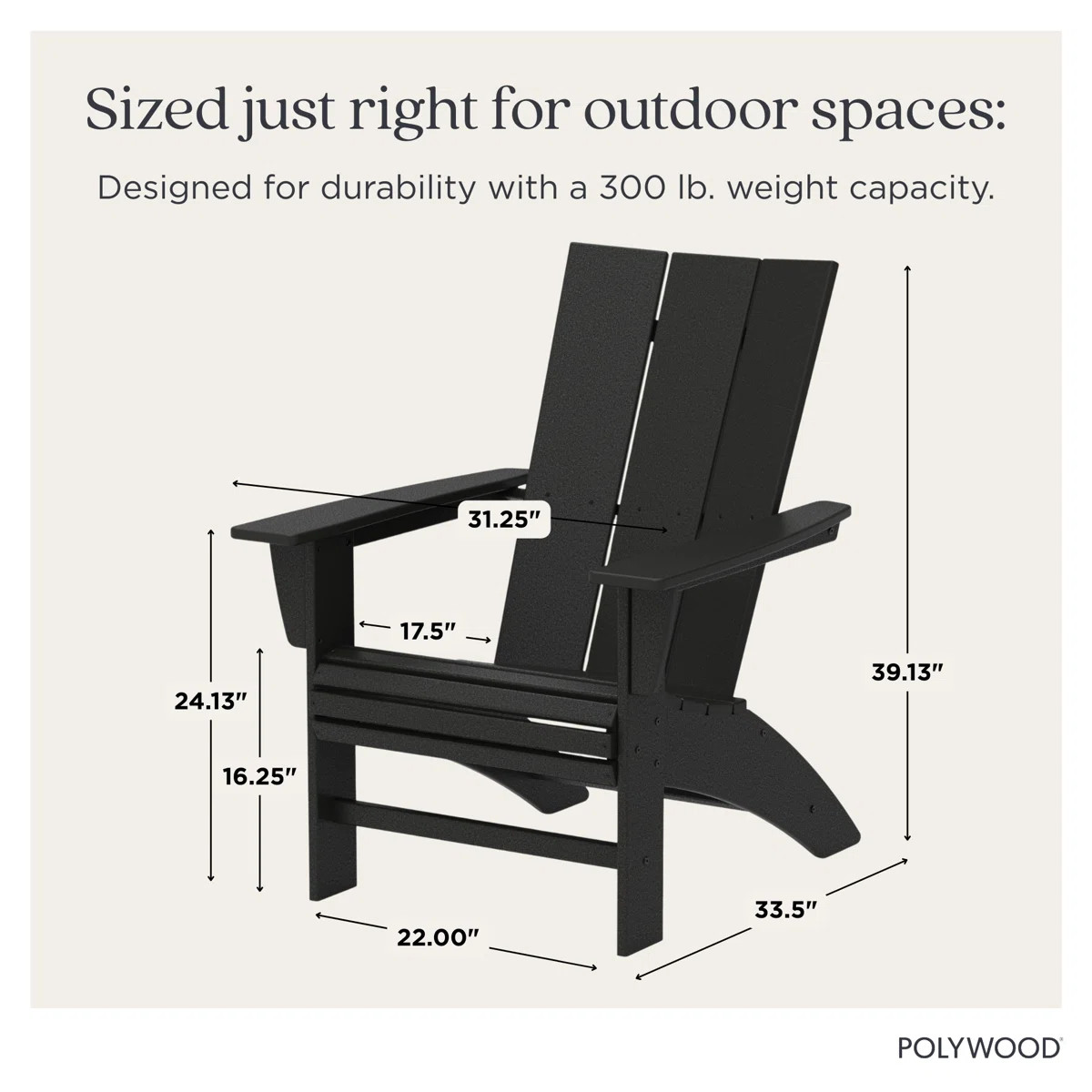 POLYWOOD Modern Curveback Adirondack Chair | Wayfair North America