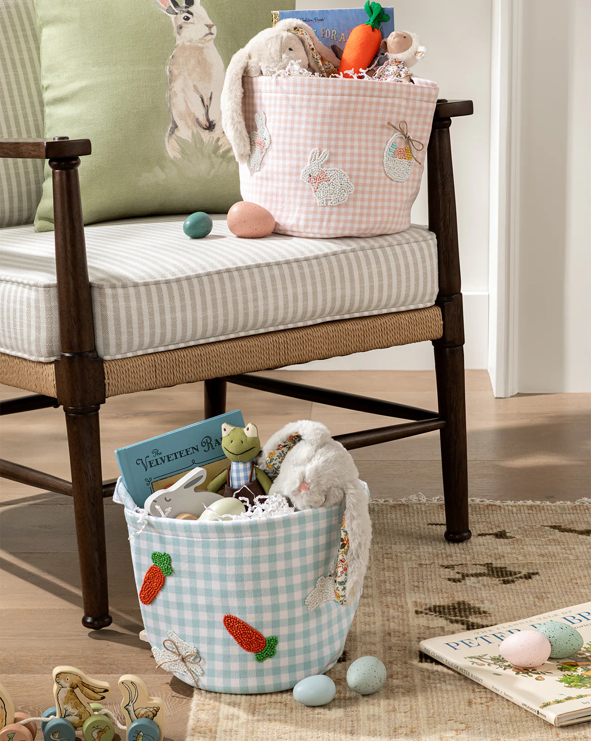 Blue Gingham Carrot Easter Basket | McGee & Co. (US)