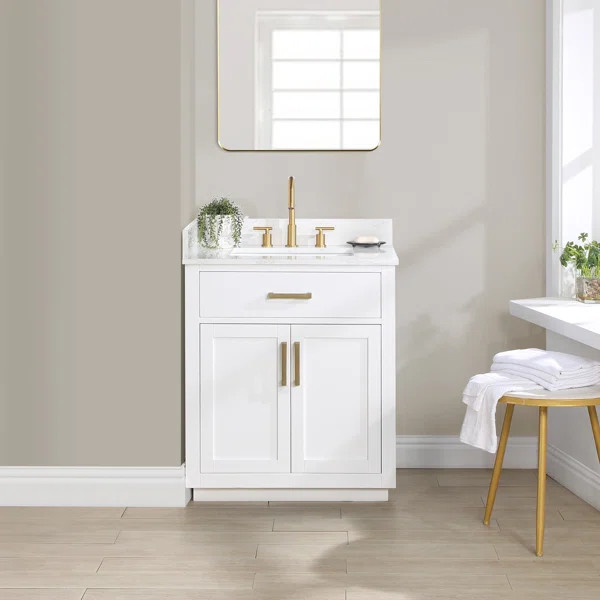 Gavino 30'' Single Bathroom Vanity with Stone Top | Wayfair North America